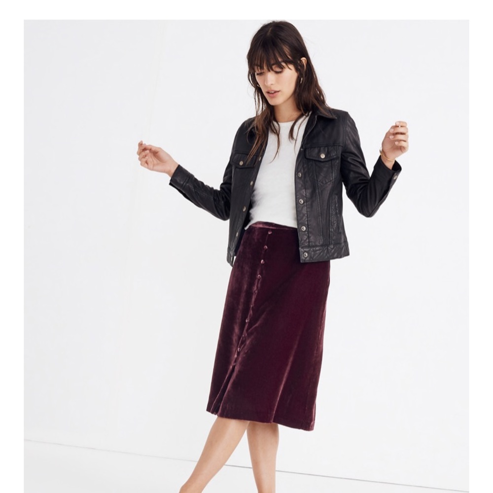 Madewell  Red Velvet Skirt - BNWT Holiday Chic!